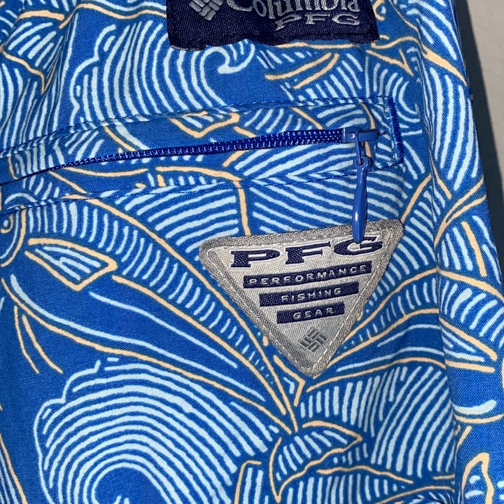 Columbia Blue Swim Trunks Quick-Dry Elastic Waist - Picture 8 of 10